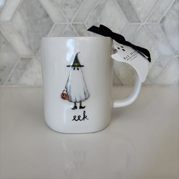 Rae Dunn Other - Rae Dunn Eek Ghost Mug with Hat and Pumpkin Basket New White